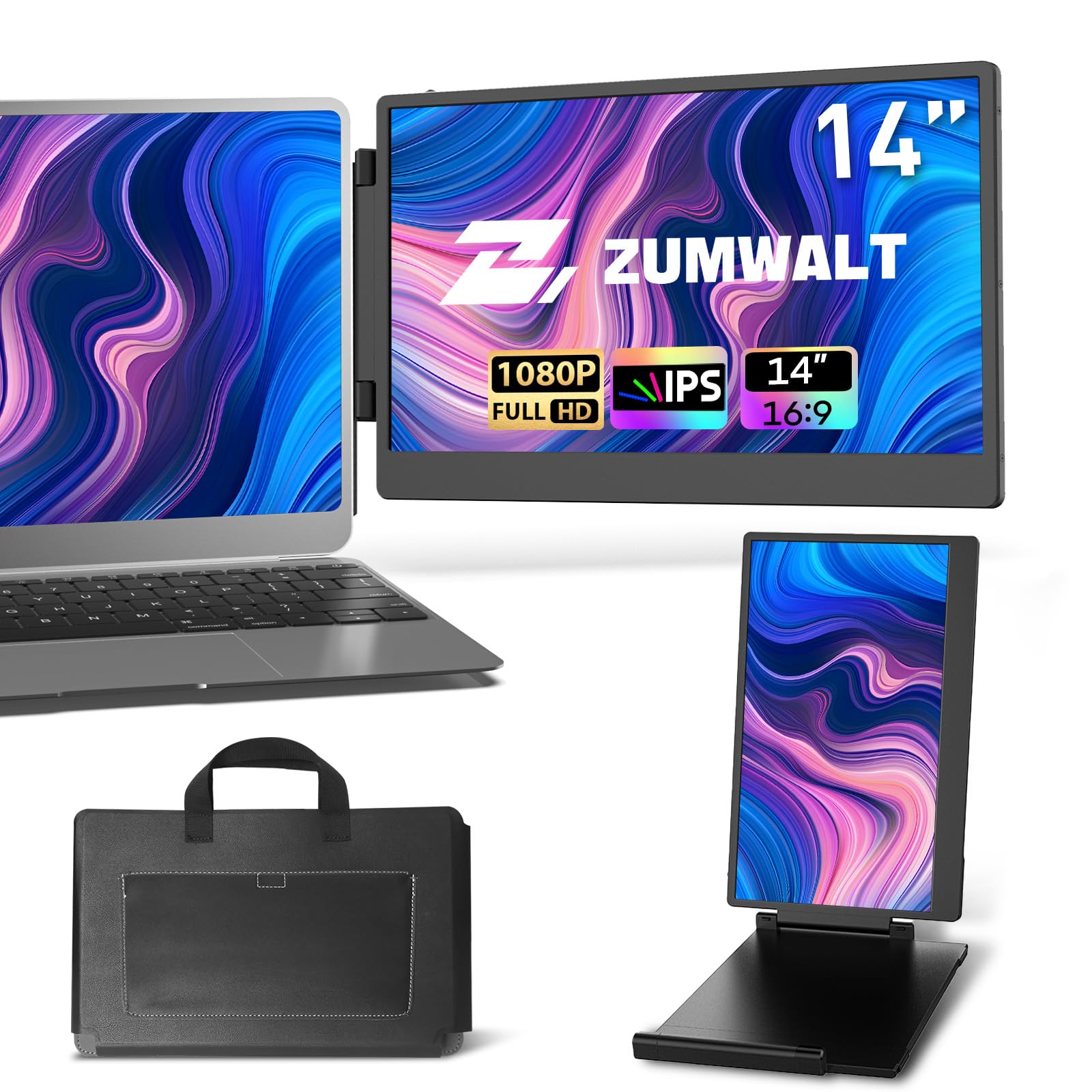 Amazon.co.jp: ZUMWALT ポータブルノートパソコン画面モニター